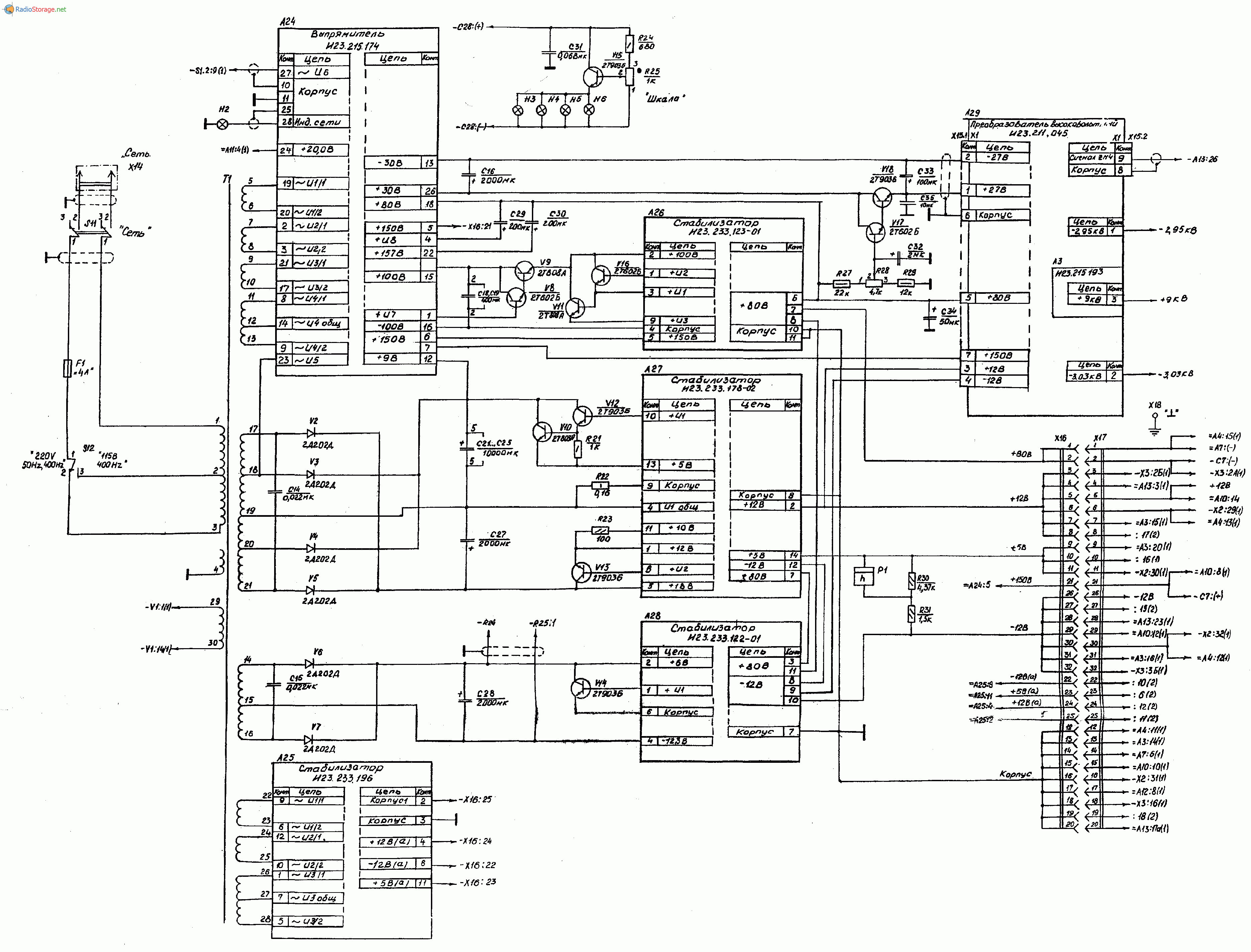 Осциллограф С1-98, схема