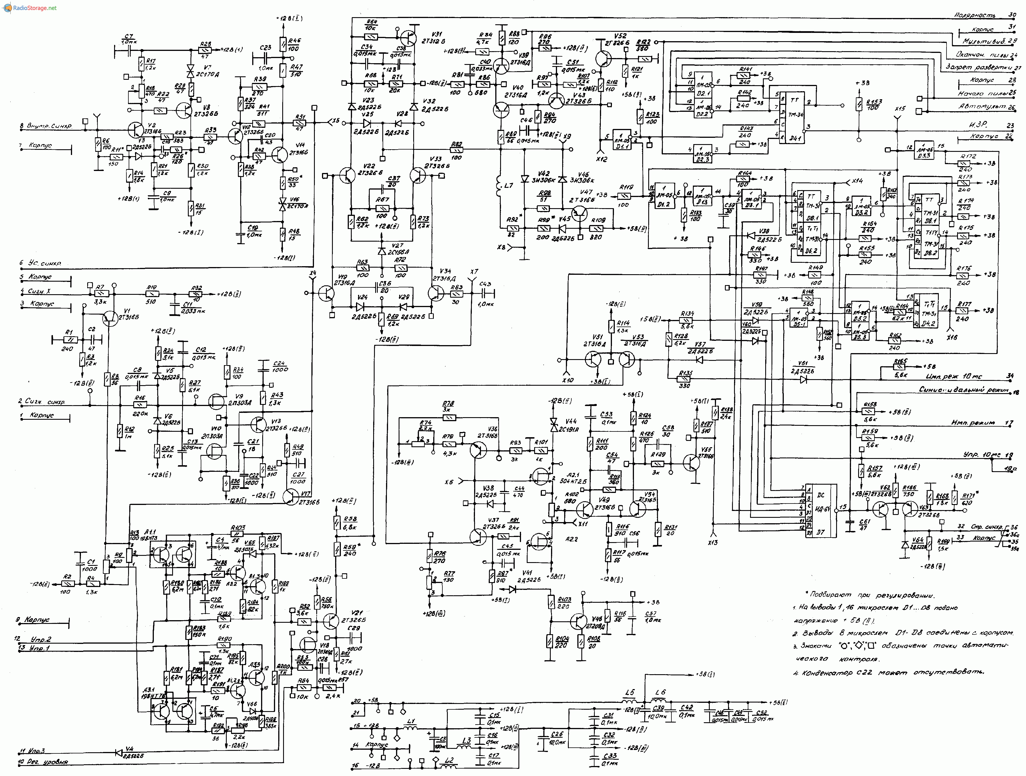 Осциллограф С1-98, схема