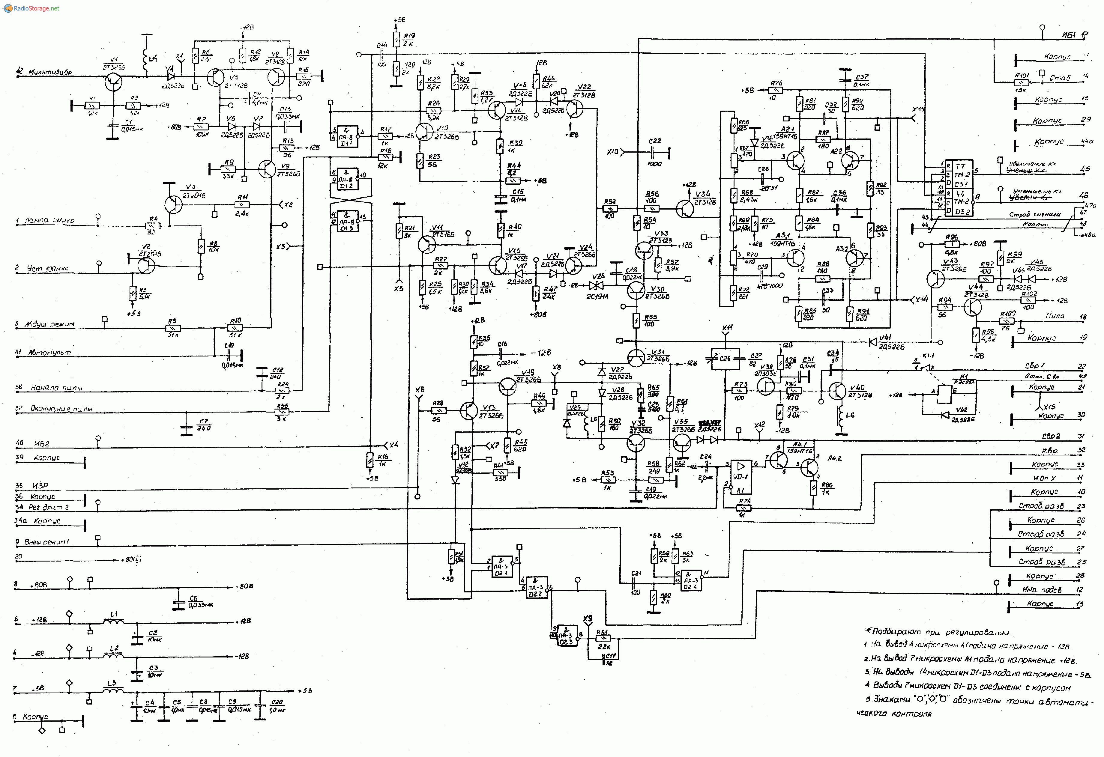 Осциллограф С1-98, схема