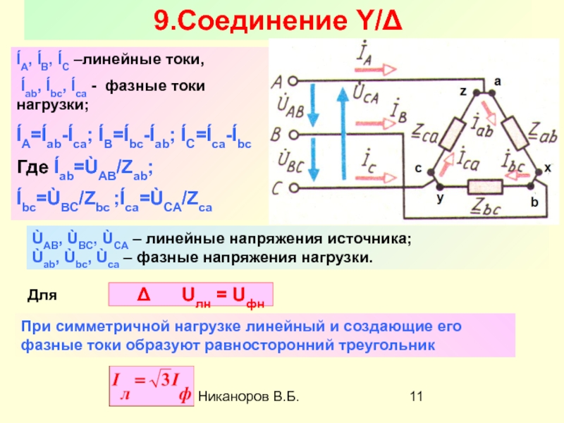 Схема соединения треугольник напряжение. Линейные и фазные токи по схеме треугольник. Линейные и фазные токи симметричного 3х фазного приемника. Линейные токи трехфазной цепи с активной нагрузкой. Линейный ток и фазный ток.