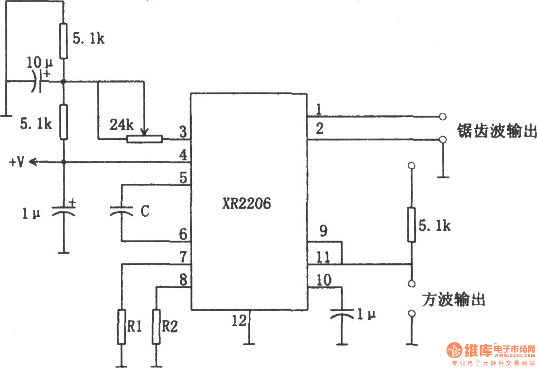 Принципиальная схема xr2206