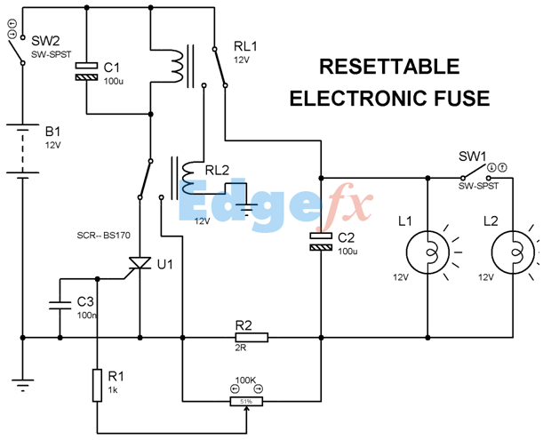 Resettable Electronic Fuse Circuit Diagram