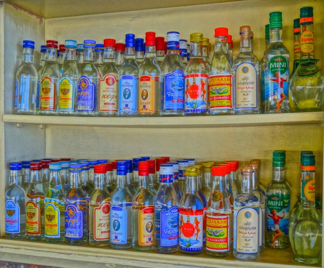 Ouzo bottles