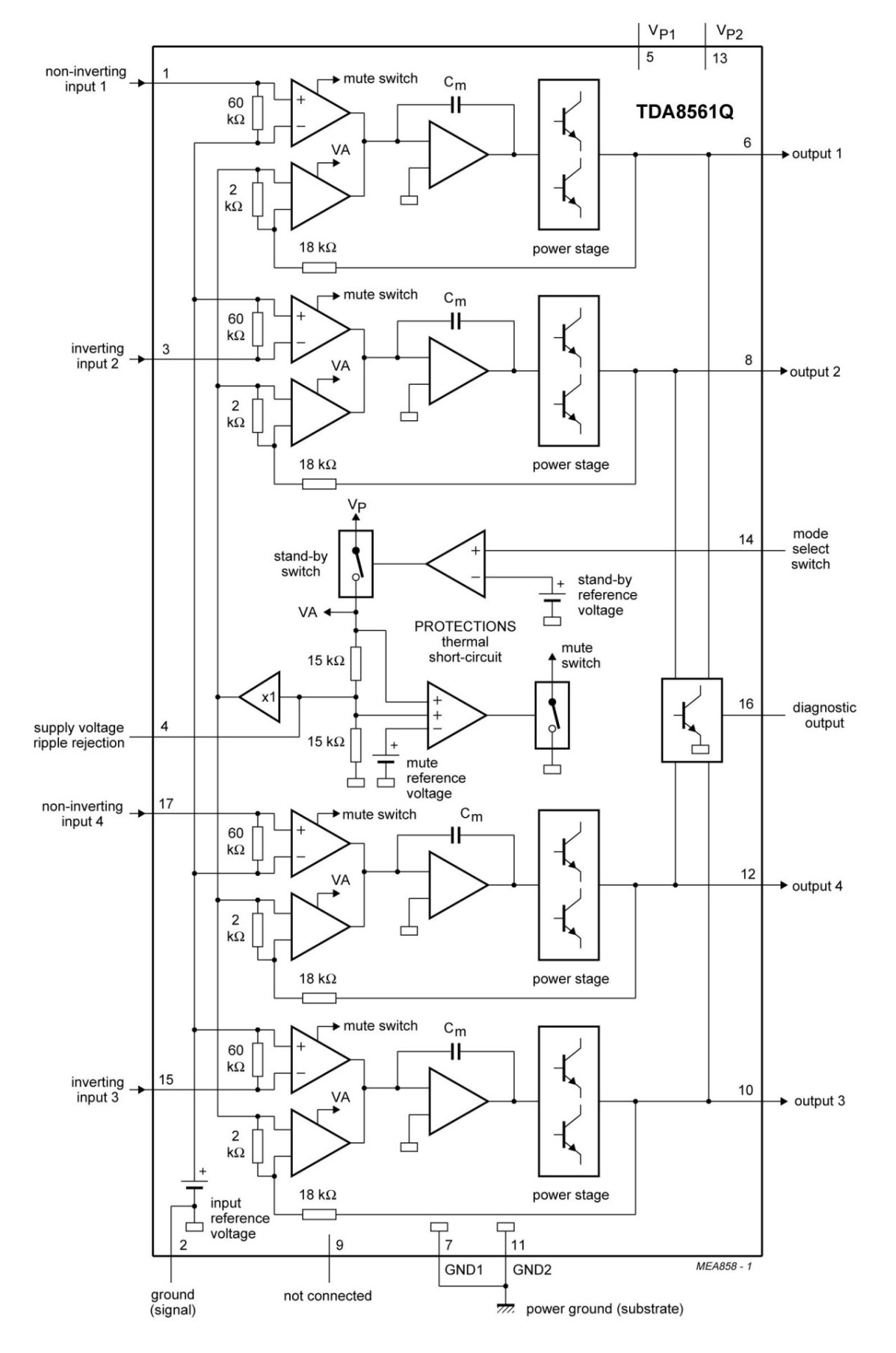 Схема включения tda1558q