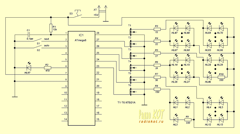 Контроллер гирлянды xx803b схема