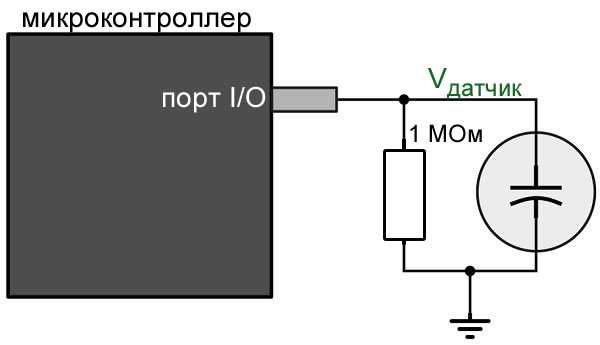 Емкостной датчик приближения схема