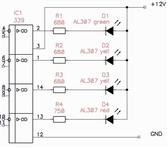 Lm339 схема подключения