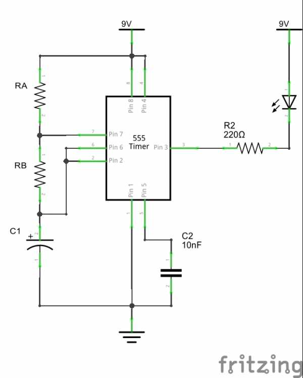 Схема таймера на ne555